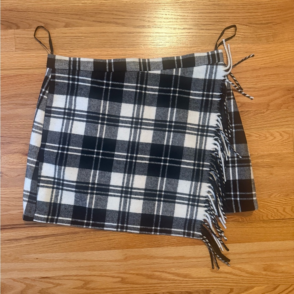 Antonio Melani Plaid Black and White Skirt